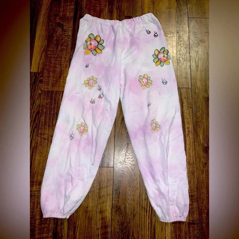 Rare Samii Ryan revolve limited edition flower face sweatpants tie-dyed ombre